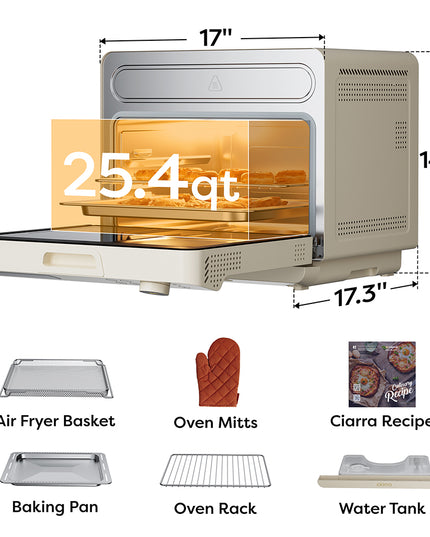 Four grille-pain blanc de 1600 W et 25,4 pintes.