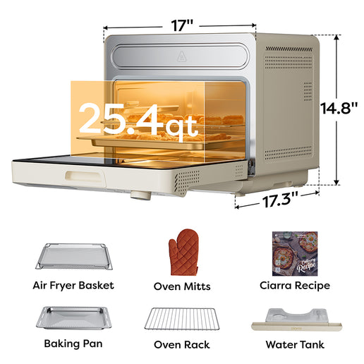 Four grille-pain blanc de 1600 W et 25,4 pintes.