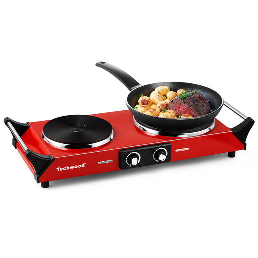 Cuisinière électrique portable argentée à 2 brûleurs de 18,8 cm (7,4 po)