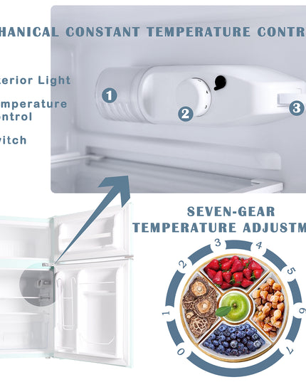 Mini-réfrigérateur rétro de 3,2 pi³ avec congélateur compact