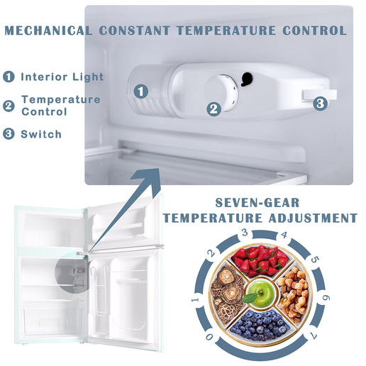 Mini-réfrigérateur rétro de 3,2 pi³ avec congélateur compact