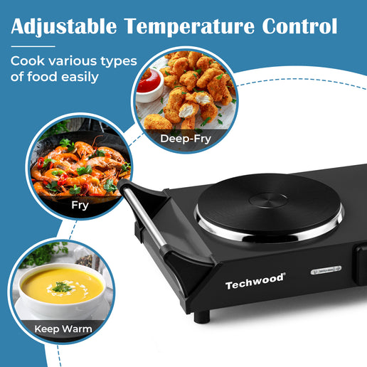 Cuisinière électrique portable argentée à 2 brûleurs de 18,8 cm (7,4 po)