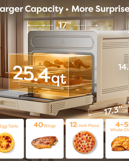 Four grille-pain blanc de 1600 W et 25,4 pintes.
