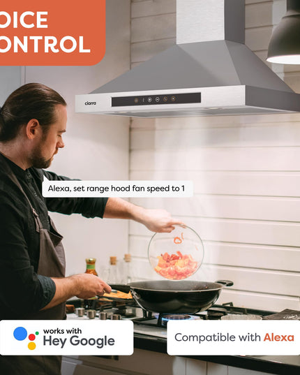 Hotte aspirante intelligente de 76 cm (30 pouces) avec commande vocale