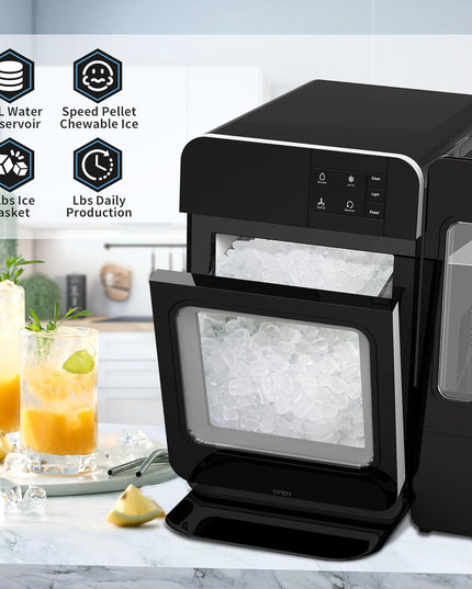 Machine à glaçons portable de comptoir, 16 po, 33 lb, pour glaçons en pépites