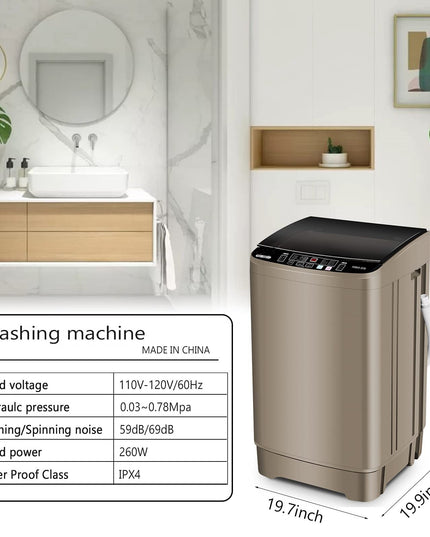 Laveuse portable à chargement par le haut entièrement automatique de 1,7 pi³