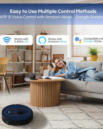 Aspirateur et laveur robot 5 en 1 6000 Pa à vidage automatique 