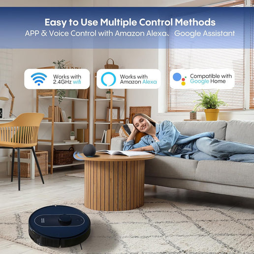 Aspirateur et laveur robot 5 en 1 6000 Pa à vidage automatique 