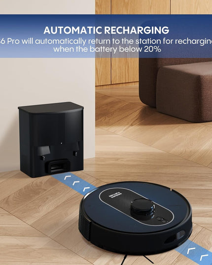 Aspirateur et laveur robot 5 en 1 6000 Pa à vidage automatique 