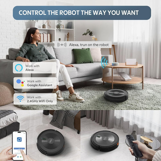 Aspirateur robot 3 en 1 avec Alexa et contrôle via application. 