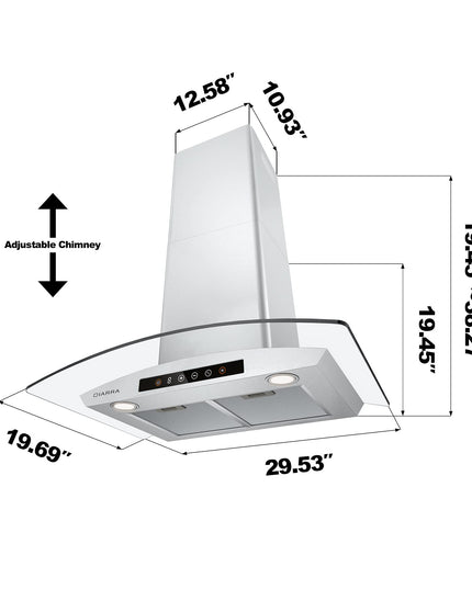 Hotte de cuisine intelligente murale de 76 cm (30 pouces)