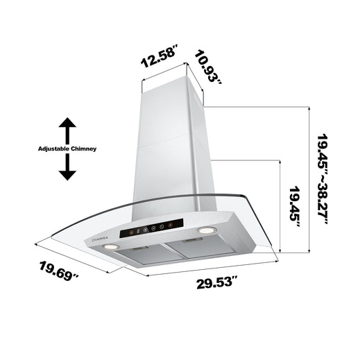 Hotte de cuisine intelligente murale de 76 cm (30 pouces)