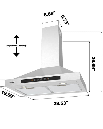 Hotte aspirante intelligente de 76 cm (30 pouces) avec commande vocale