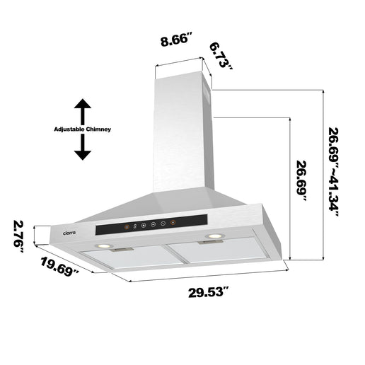 Hotte aspirante intelligente de 76 cm (30 pouces) avec commande vocale