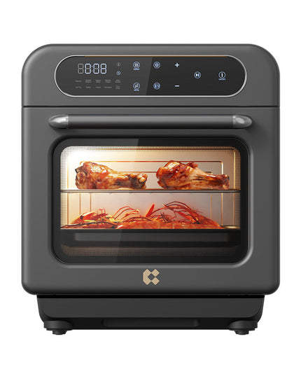 8-in-1 1100-Watt Schnelldampf-Toasterofen mit Heißluftfritteuse