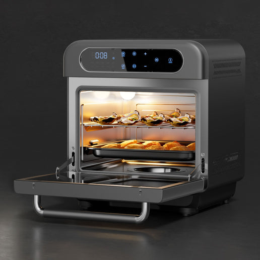 8-in-1 1100-Watt Schnelldampf-Toasterofen mit Heißluftfritteuse