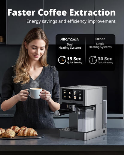 Machine à expresso 2 tasses en acier inoxydable