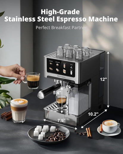 Machine à expresso 2 tasses en acier inoxydable