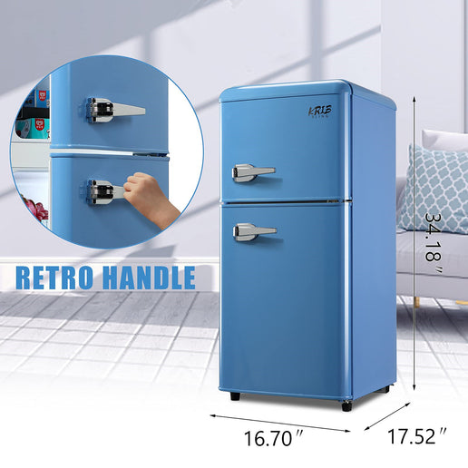 Mini-réfrigérateur rétro de 3,5 pi³ avec congélateur