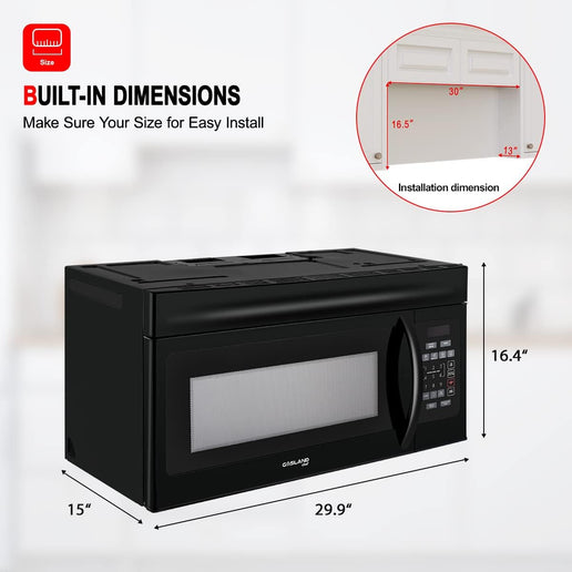 Micro-ondes à hotte intégrée de 1,6 pi³ et 1 000 W