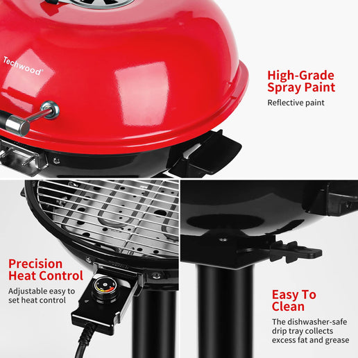 Barbecue électrique Techwood 15 portions pour intérieur/extérieur